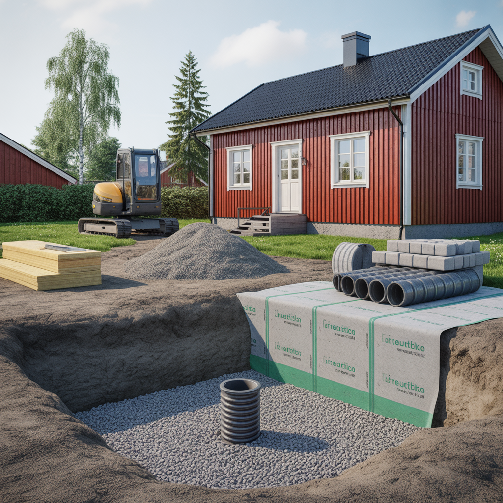 dranering av husgrund kostnad material och tidsplan